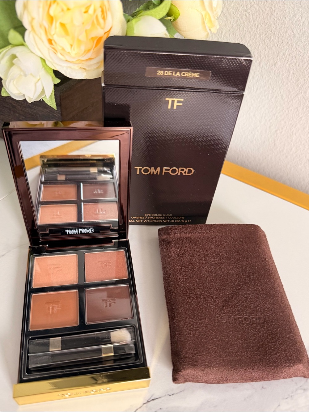 Tom Ford Eye Color Quad - 28 De La Crème (Warm Brown / Neutral) NWT